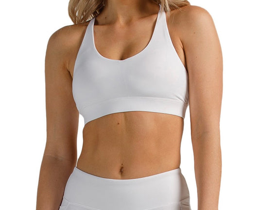 Cross Over Crop Top in white front